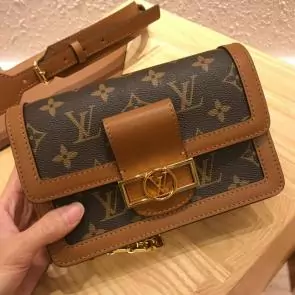 louis vuitton all handbags mini dauphine bag brown m44164 w19 h6 d13